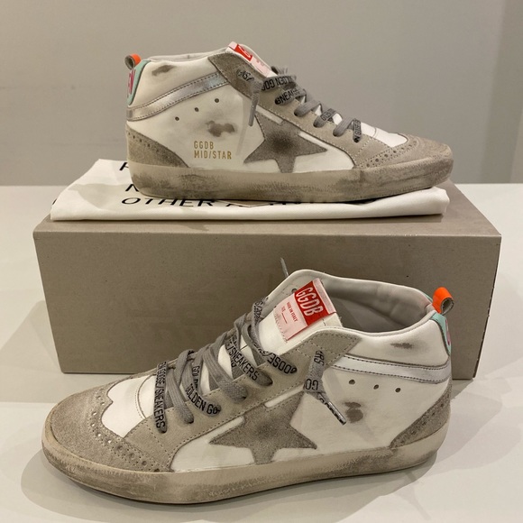 Golden Goose Mid Star White/Ice/Silver sz 38 NIB - Picture 5 of 9
